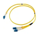 Y LC cable, 2x LC fibers to 4x LC Fibers, SM OS2, Breakout length 0.5m, 2m.